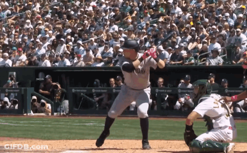 Yankees Player Swinging At Pitch GIF