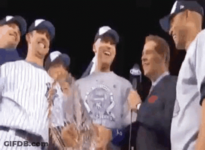 Yankees Sweep Championship Trophy GIF