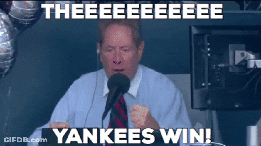 Yankees Sweep Excited John Sterling GIF