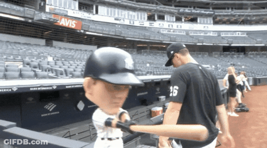 Yankees Sweep Funny Bobble Head GIF