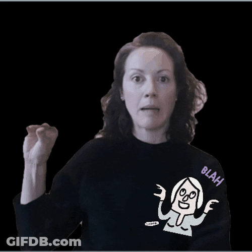 Yapping Annoyed Lady Talking Hand GIF