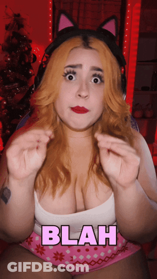 Yapping Sassy Chubby Youtuber Cat Ears GIF