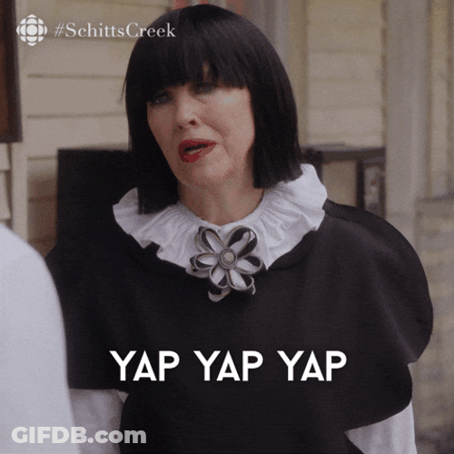 Yapping Schitts Creek Catherine O'Hara GIF