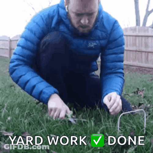 Yard Work Done Grass GIF