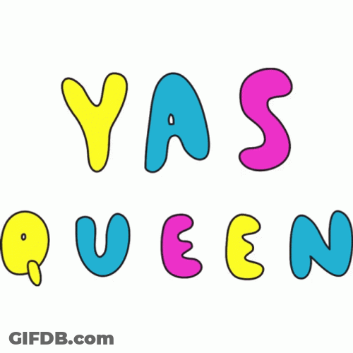 Yas Queen Animated Text GIF