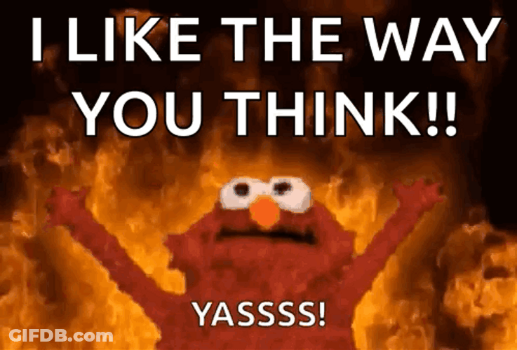 Yasss Elmo Fiery Background GIF