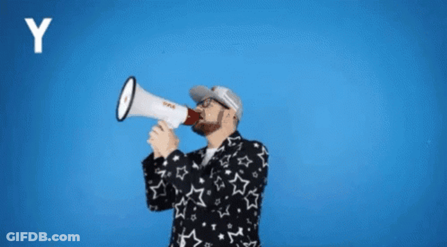 Yasss Megaphone Announcement Meme GIF