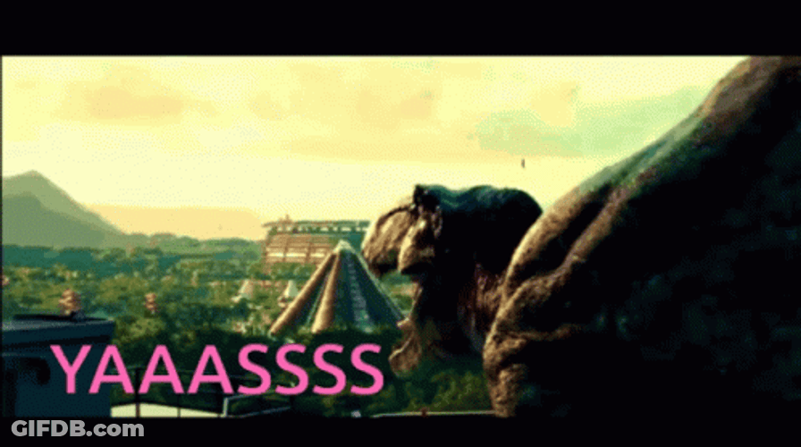 Yasss T Rex Roaring Jurassic World GIF