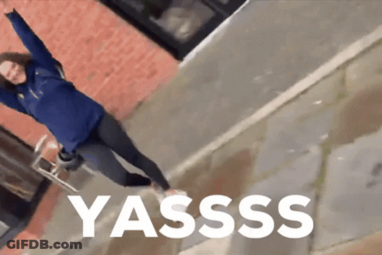 Yassss Happy Dance Raise Foot GIF