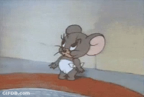 Yawning Cartoon Mouse In Diaper GIF