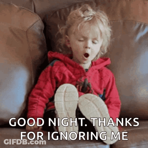 Yawning Girl Good Night Thanks For Ignoring Me GIF