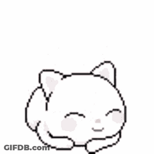 Yawning Pixelated Cat GIF