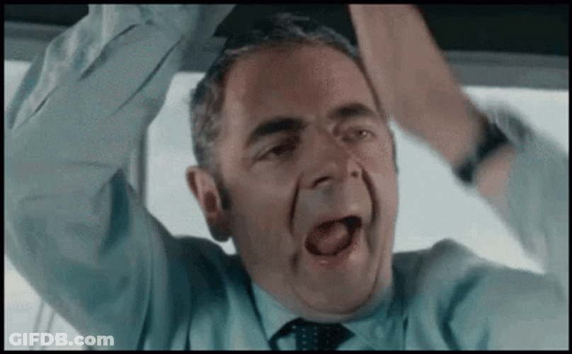 Yawning Rowan Atkinson In Johnny English Movie GIF