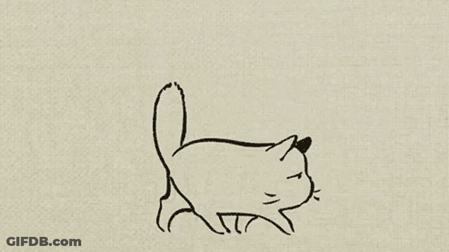 Yawning Sleepy Cat Illustration GIF