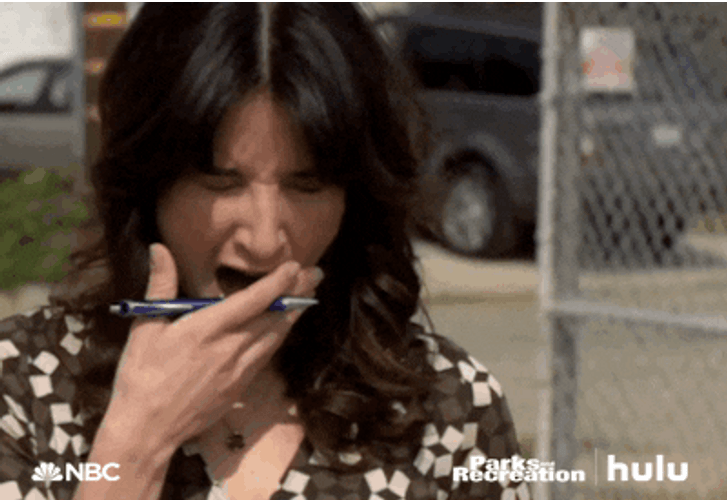 Yawning Woman In The Street GIF