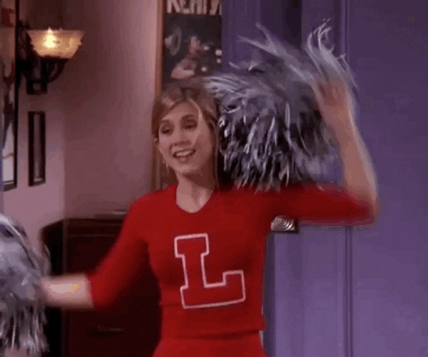 Yay Excited Cheerleader Rachel Green Friends GIF