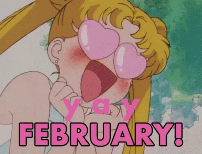 Yay February Sailor Moon Usagi Heart Eyes GIF