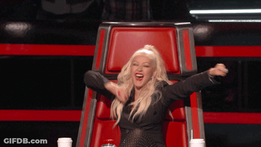 Yay Happy Celebrating Christina Aguilera The Voice GIF