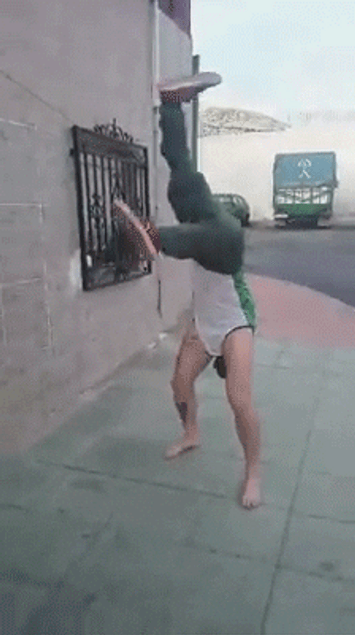 Yea Happy Hand Stand GIF