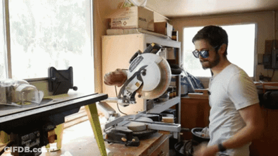 Yeah Buddy Man Using Saw GIF