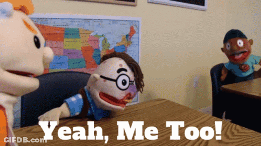 Yeah Me Too Kindergarten Showdown Puppets GIF