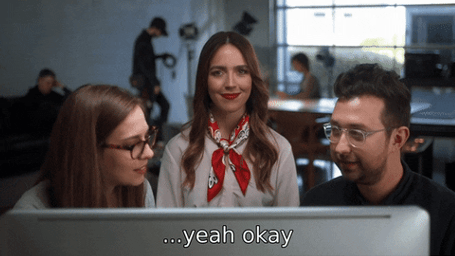 Yeah Okay Officemates Talking GIF