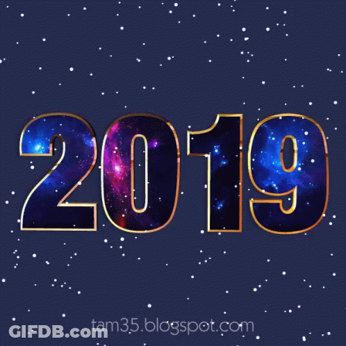 Year 2019 Galaxy Background GIF
