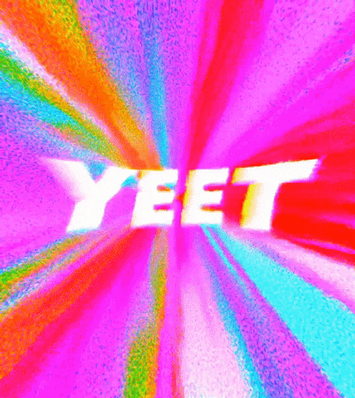 Yeet Trippy Rainbow Sticker GIF
