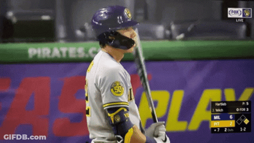 Yelich Ready To Hit The Baseball Ball GIF