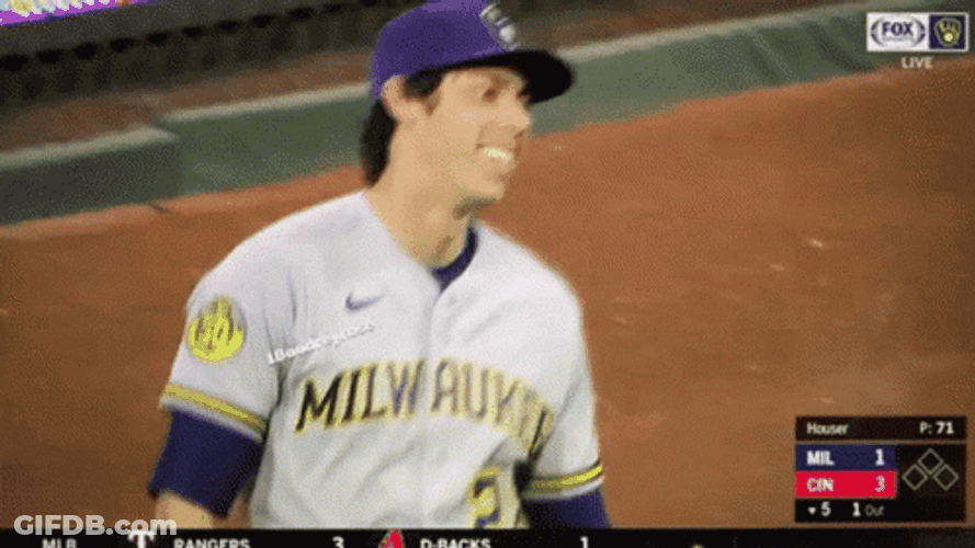 Yelich Shoulder Shrug GIF