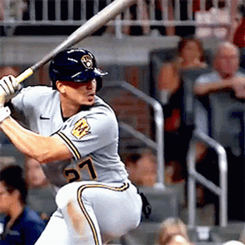 Yelich Winning Bat Swing GIF