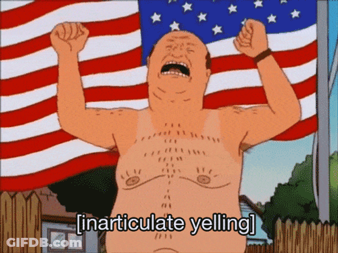 Yelling Guy Cartoon Merica Murica GIF