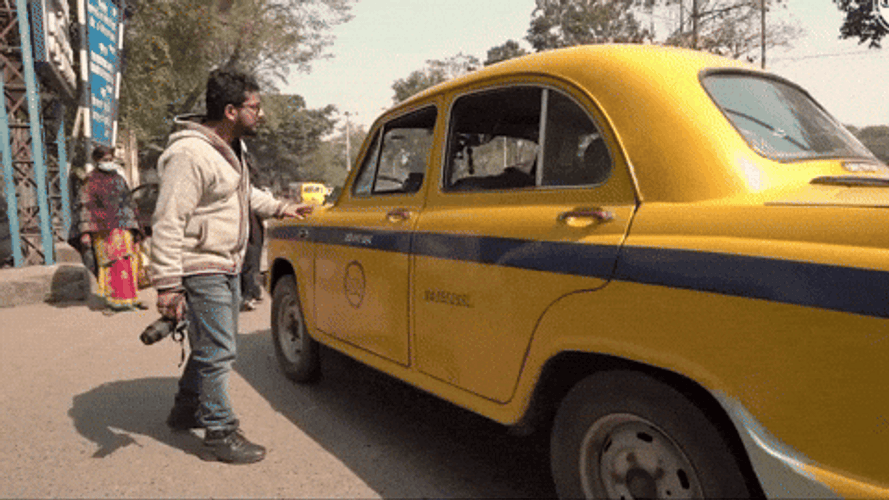 Yellow Ambassador Taxi Uber GIF