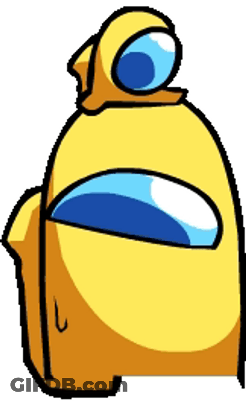 Yellow Among Us Big And Small GIF