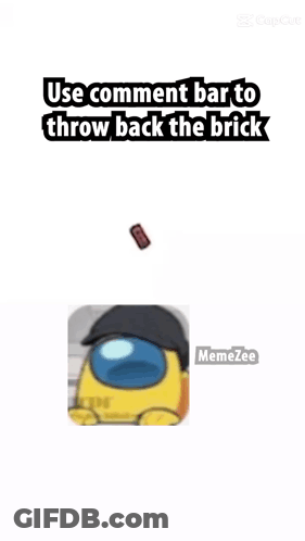 Yellow Among Us Character Next To Red Use Comment Bar GIF