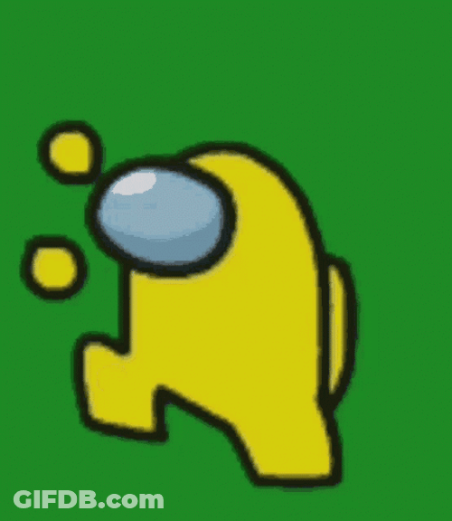Yellow Among Us Green Background GIF