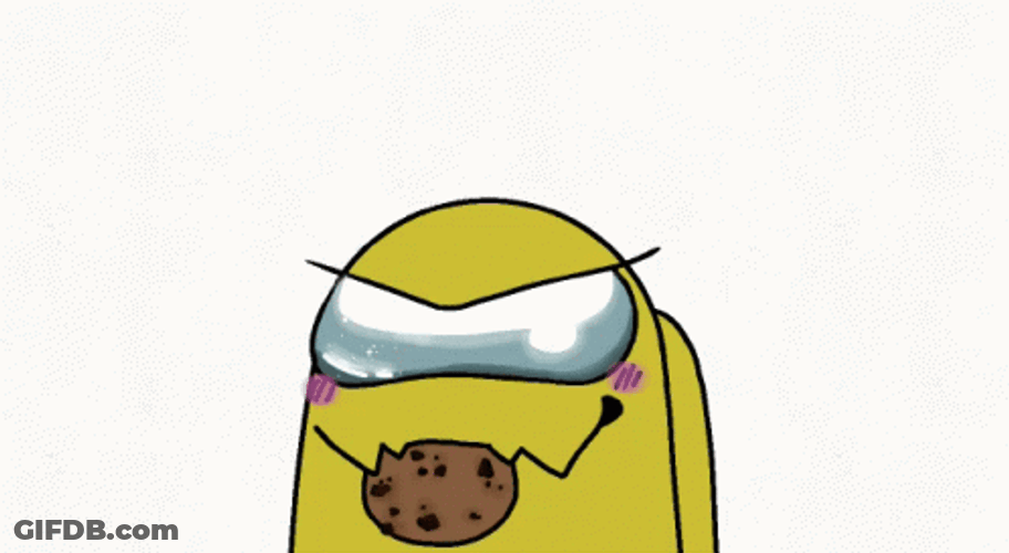 Yellow Among Us Heart Cookies GIF