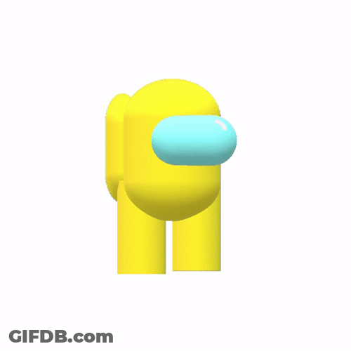 Yellow Among Us Kicking Left And Right GIF