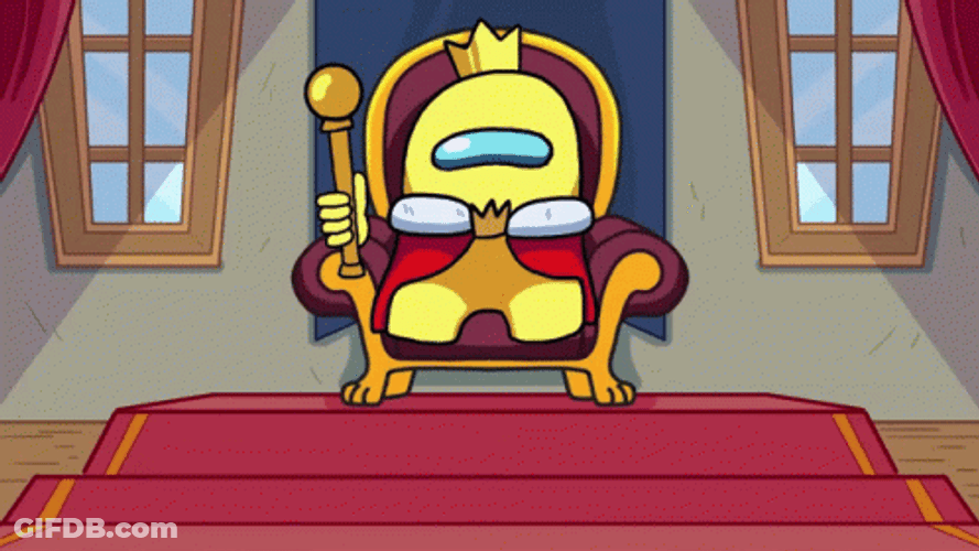 Yellow Among Us King Throne GIF