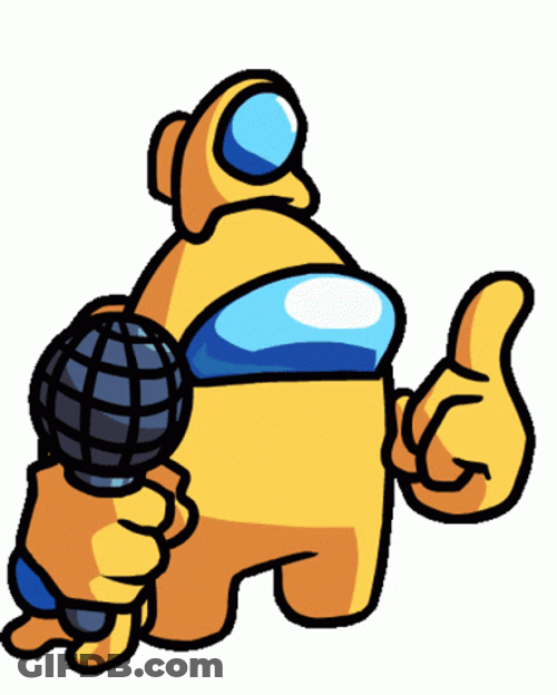 Yellow Among Us Like Finger Sign GIF
