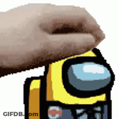 Yellow Among Us Pat Like Pet GIF