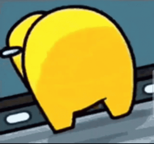 Yellow Among Us Shaking Butt GIF