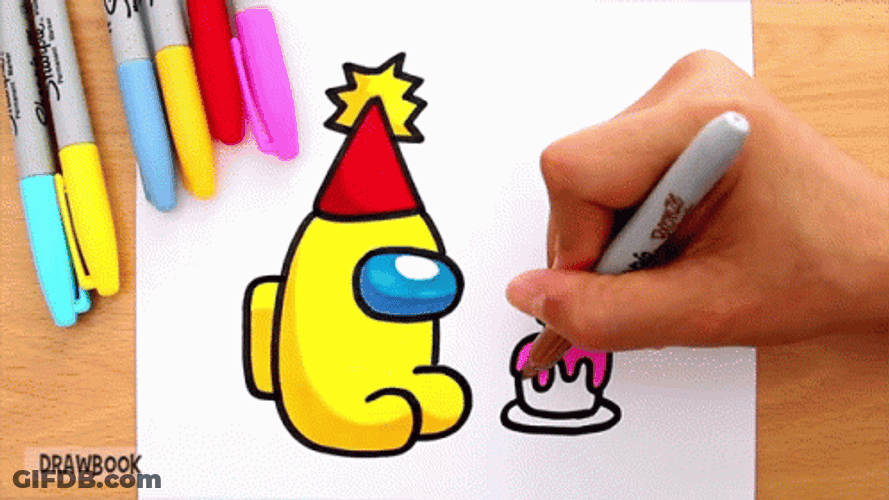 Yellow Among Us Sketch Tuesday GIF