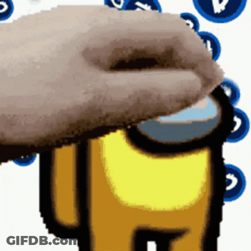 Yellow Among Us Squishing GIF