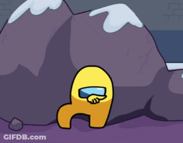Yellow Among Us Stomp One Foot Hand Round GIF