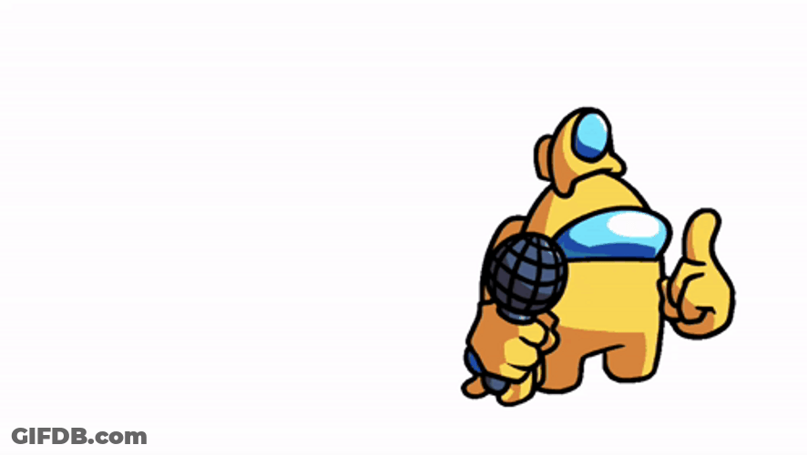 Yellow Among Us Turning Head Approving GIF