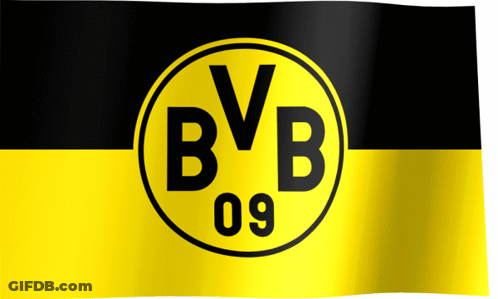 Yellow And Black Flag With BVB 09 In Circle GIF