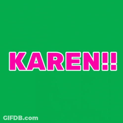 Yellow And Black Optical Illusion Saying Karen GIF