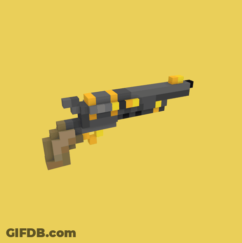 Yellow And Black Pixel Art Gun GIF