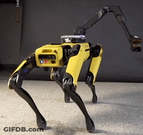 Yellow And Black Robot Walking GIF